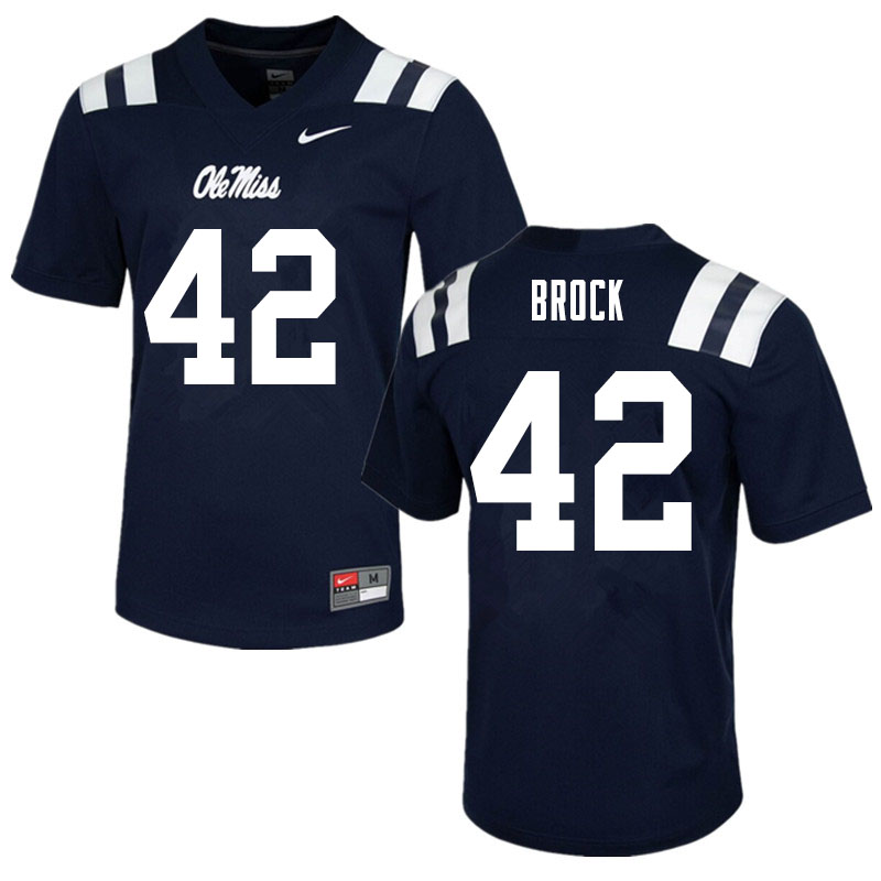 Brooks Brock Ole Miss Rebels NCAA Men's Navy #42 Stitched Limited College Football Jersey HDA3458MY
